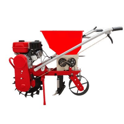 Gasoline powered seeder & fertilizer applicator-dual chamber